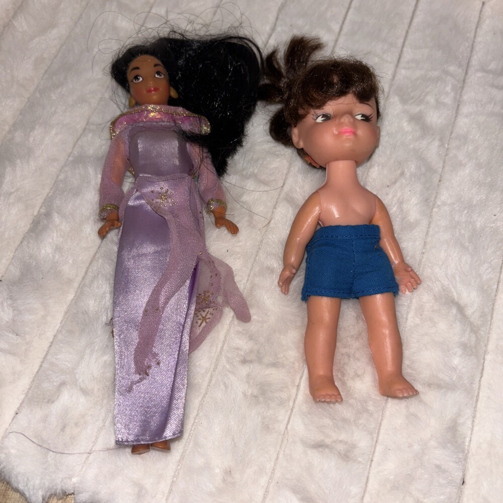 Vintage Miniature Dolls 1960s Remco Pocketbook Heidi 1994 Mattel Disney Jasmine